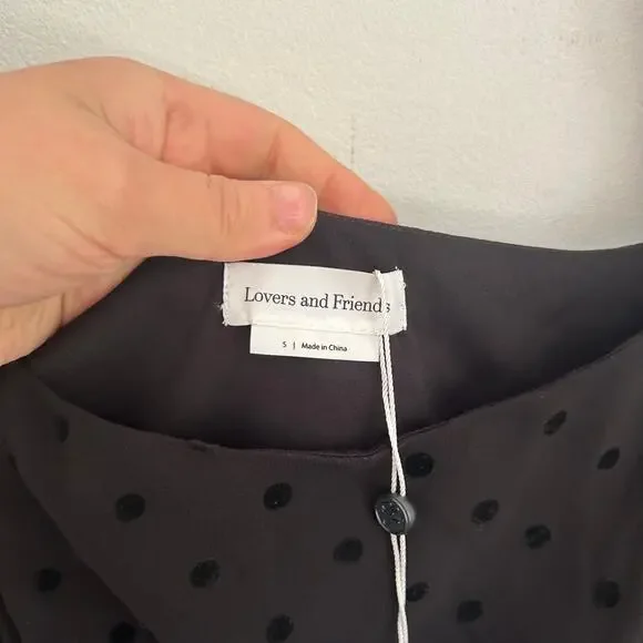 NEW Revolve Lover and Friends Cinched Swiss Dot Dress Size S Black - Picture 5 of 6